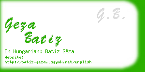 geza batiz business card